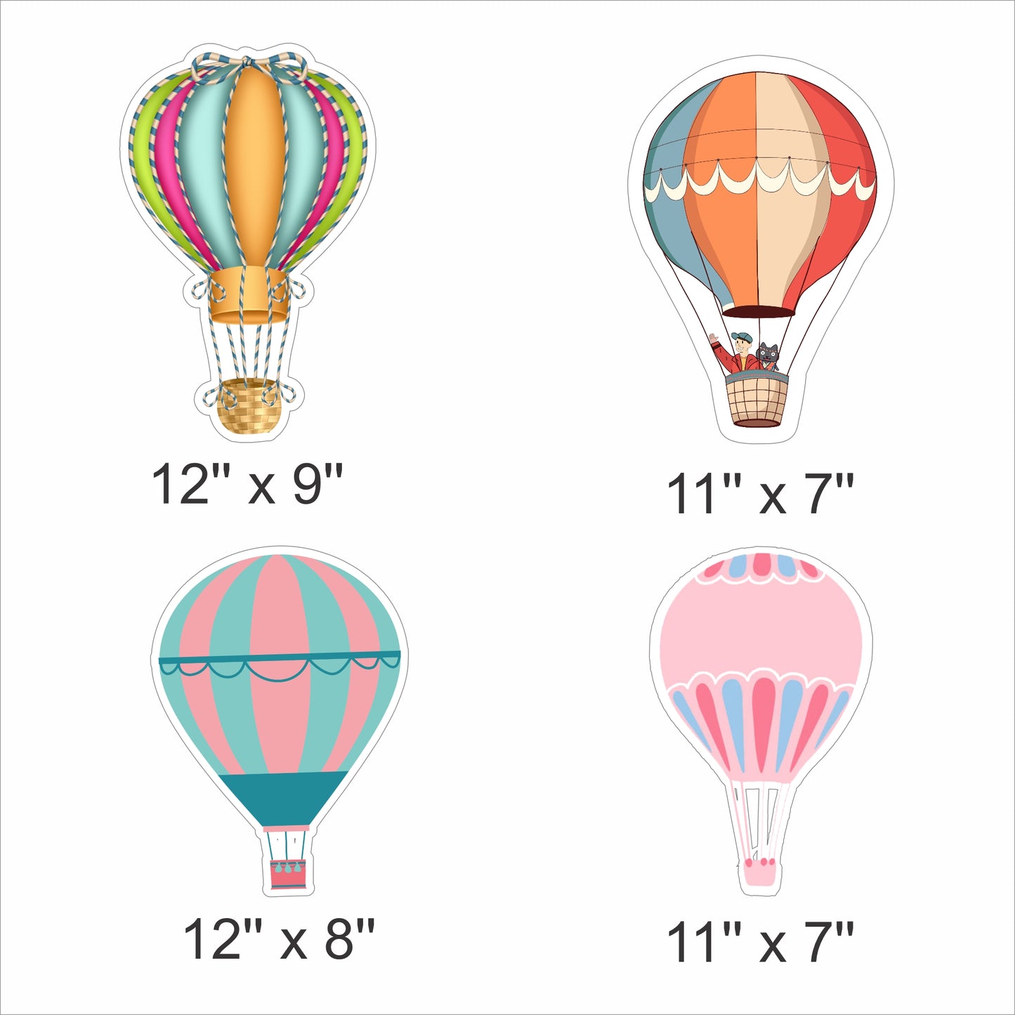 Hot Air Theme Birthday Party Cutouts