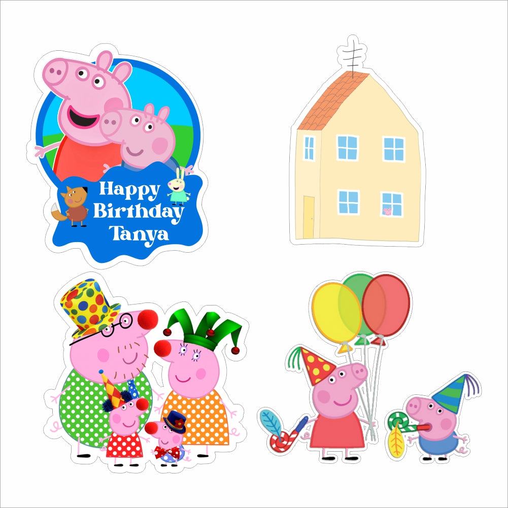 Peppa Pig Theme Birthday Party Cutouts