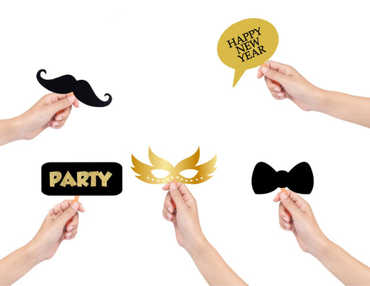 New Year Party Photo Booth Props for Decorations