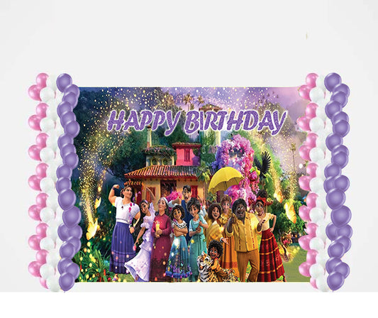 Encanto Theme Birthday Party Decoration kit with Backdrop & Balloons
