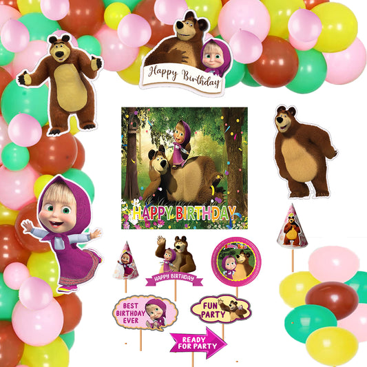 Masha and The Bear Theme Party Complete Set for Decoration
