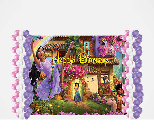 Encanto Theme Birthday Party Decoration kit with Backdrop & Balloons