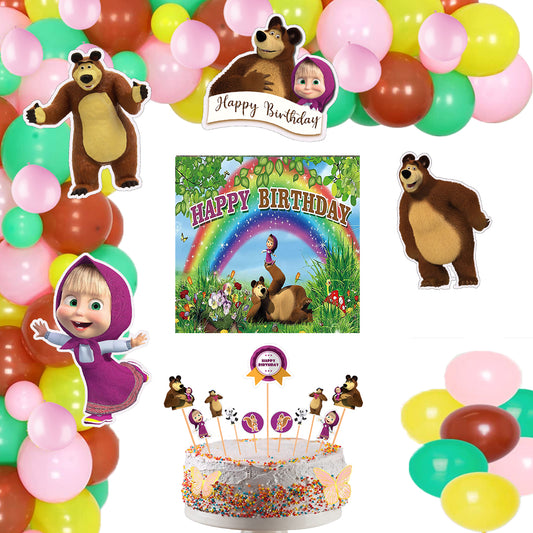 Masha and The Bear Theme Party Complete Set for Decoration
