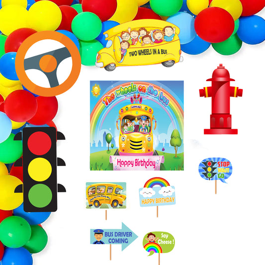 Wheels on the Bus Theme Party Complete Set for Decoration