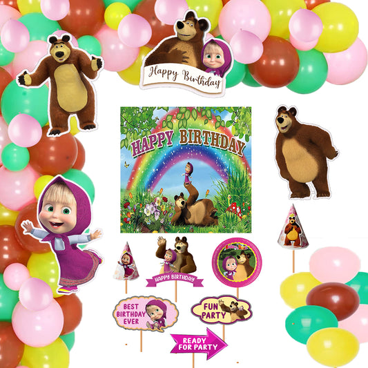 Masha and The Bear Theme Party Complete Set for Decoration