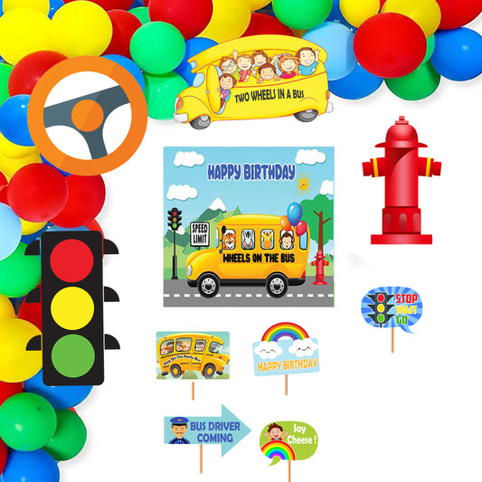 Wheels on the Bus Theme Party Complete Set for Decoration