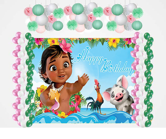 Moana Theme Birthday Party Complete Decoration Kit