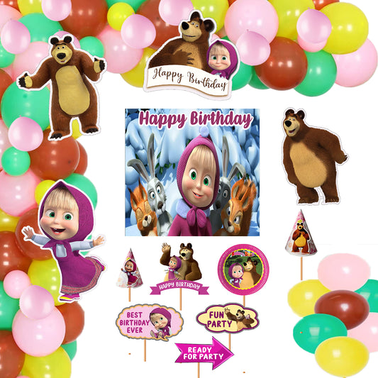 Masha and The Bear Theme Party Complete Set for Decoration