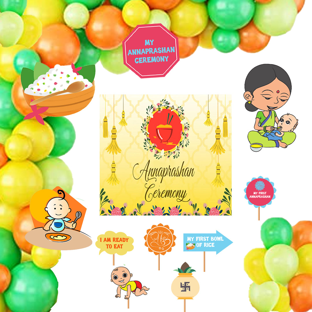 Annaprashan Ceremony Decoration Kit for Complete Set with Cut Outs and Props