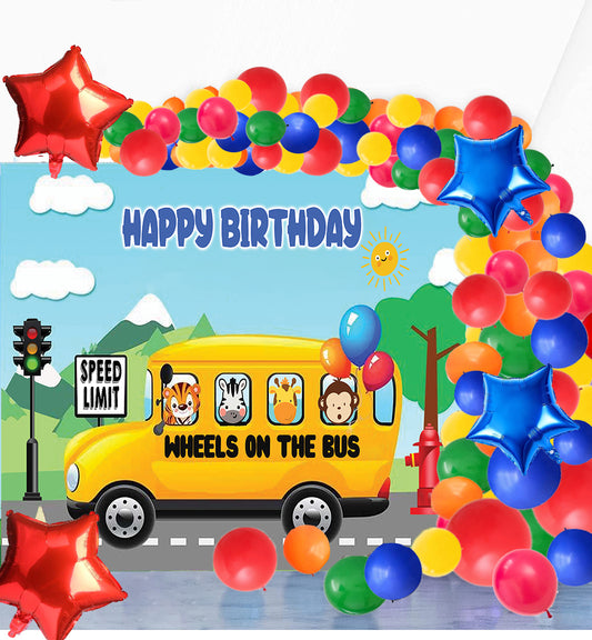 Wheels on the Bus Theme Party Complete Set for Decoration