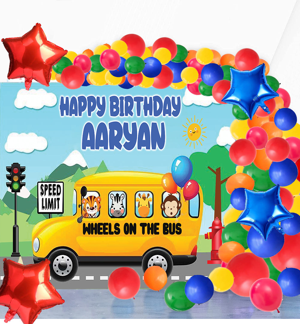 Wheels on the Bus Theme Party Complete Set for Decoration