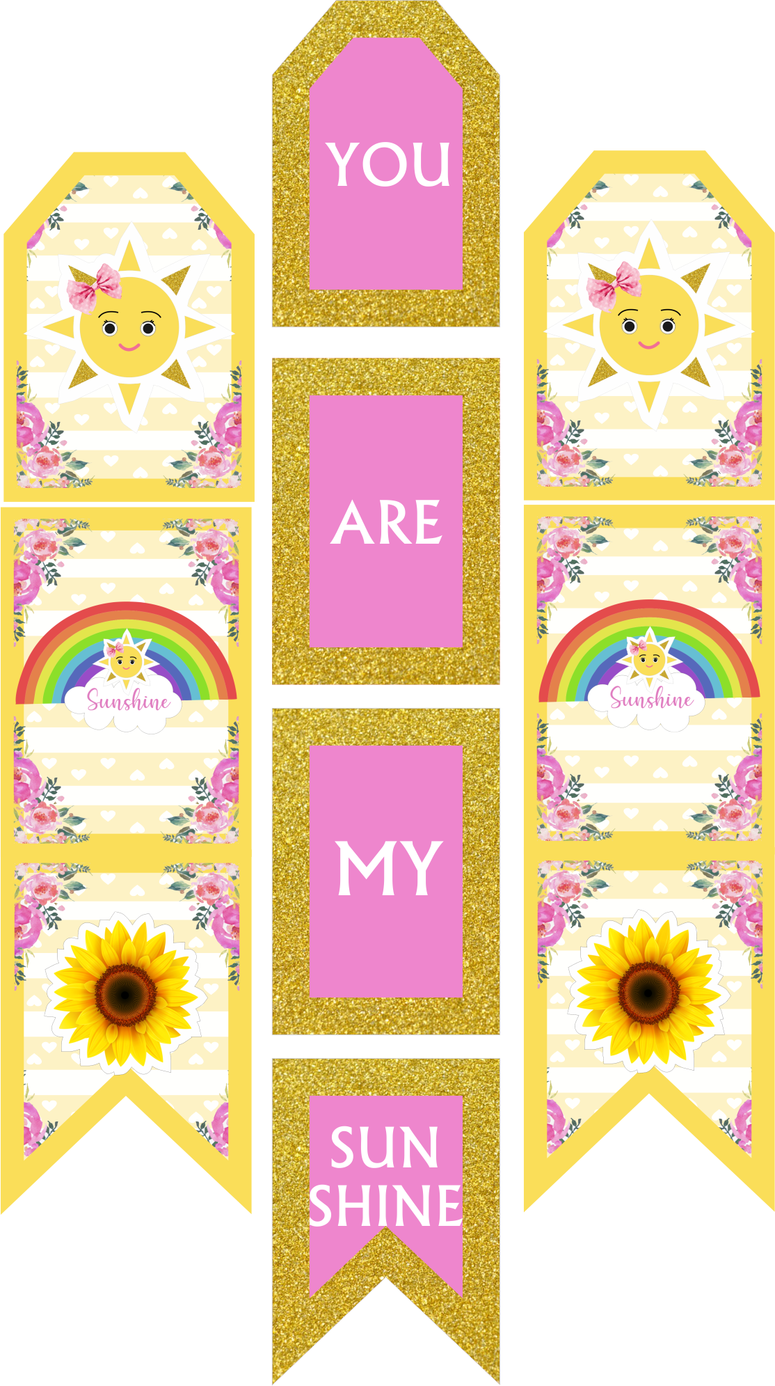 Sunshine Theme Birthday Party Paper Door Banner for Wall Decoration
