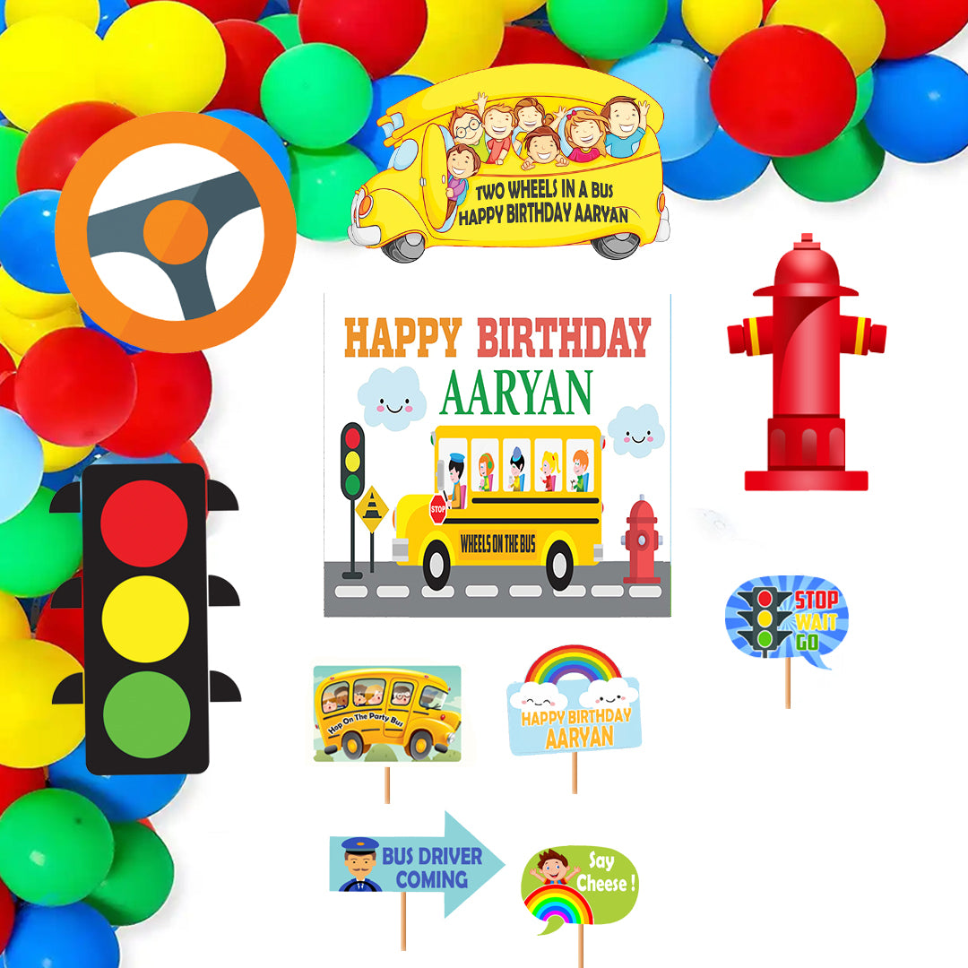 Wheels on the Bus Theme Party Complete Set for Decoration