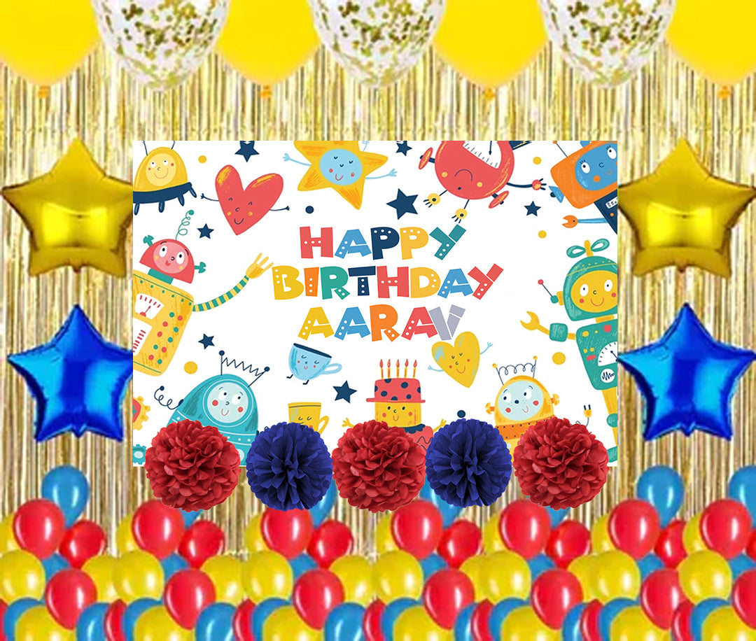 Robot Theme Birthday Party Decoration Combo Kit