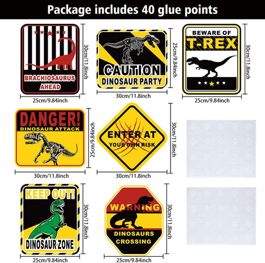 9 Pieces Dinosaur Party Decorations Be Ware of Dinosaur Theme Party Wall Decor Dinosaur Party Signs for Kids Birthday Party Jurassic Party Decoration Supplies