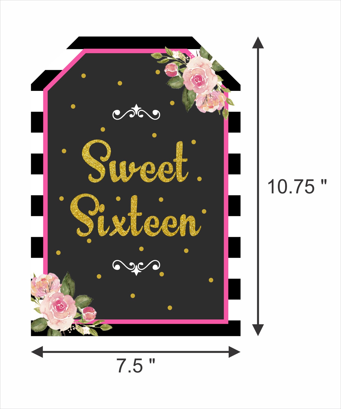 16th Birthday Paper Door Banner for Wall Decoration