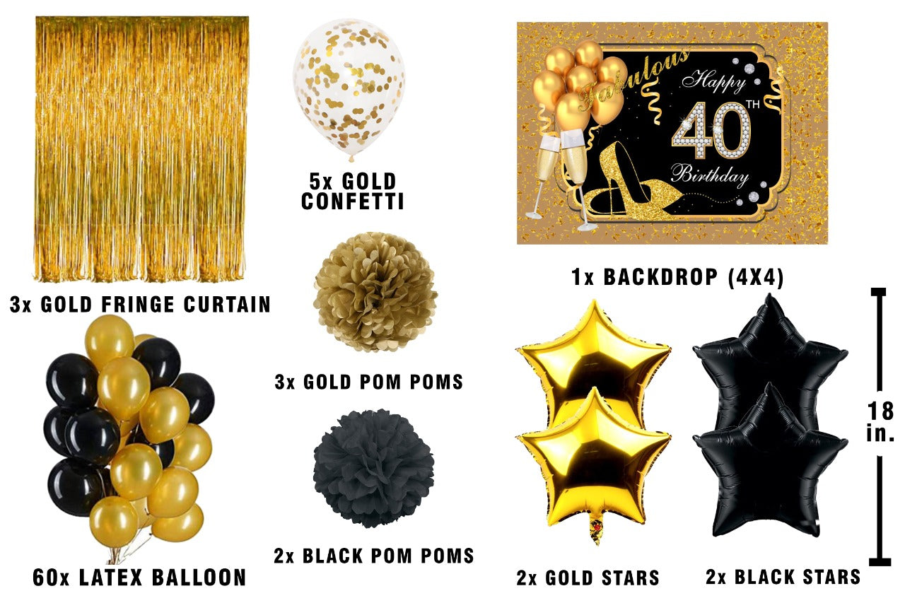 40th Birthday Party Complete Decoration Kit