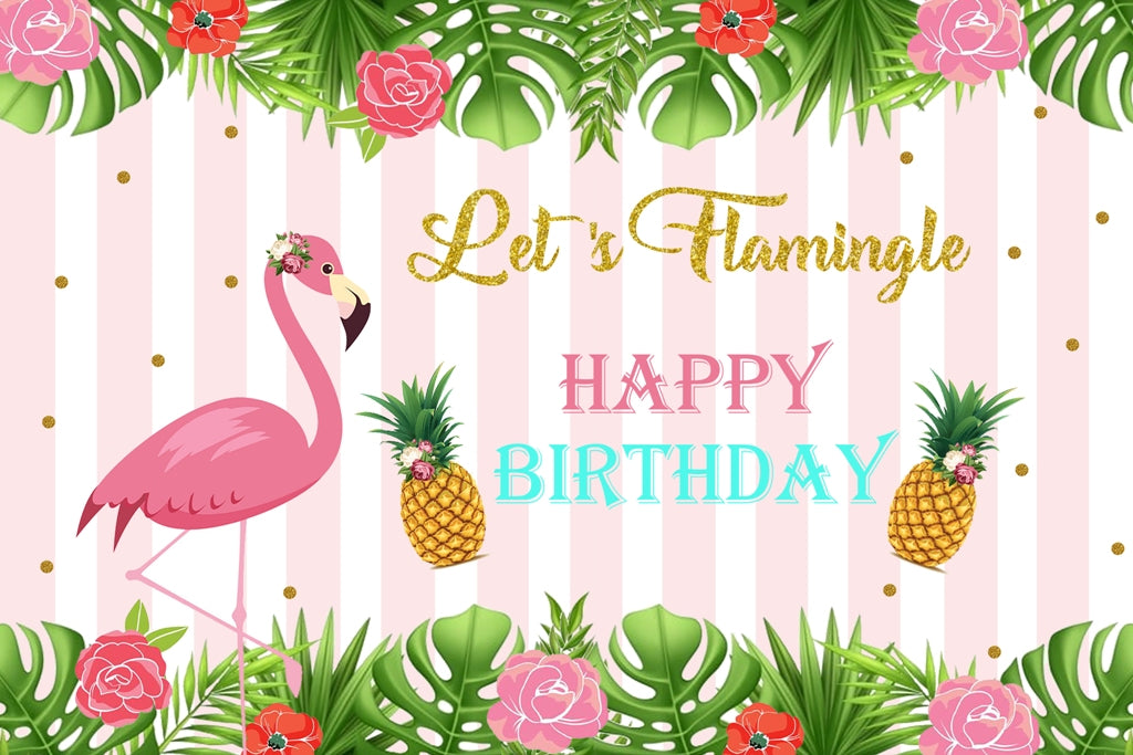 Flamingo Theme Birthday Party Backdrop