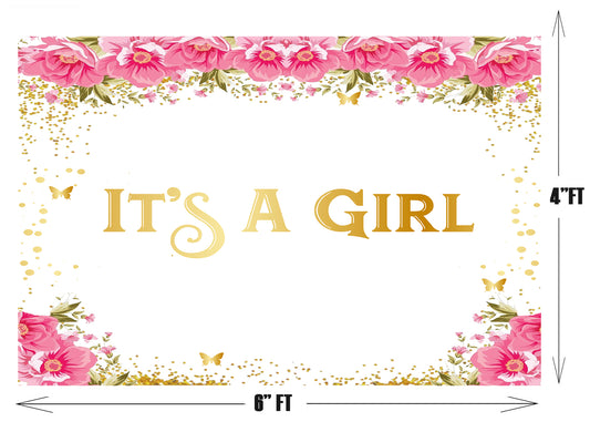 Cute Teddy Theme Welcome Baby Girl Backdrop