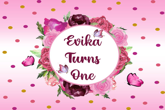 Personalize Butterfly Theme Backdrop Banner