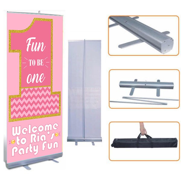 Fun Is One Customized Welcome Banner Roll up Standee (with stand)