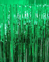 Green Metallic Tinsel Foil Fringe Curtains Party Decorations