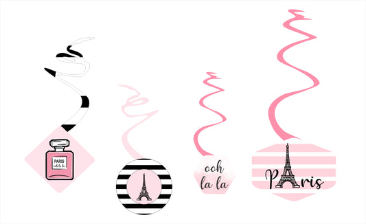 Oh La La Paris Theme Birthday Party Theme Hanging Set for Decoration