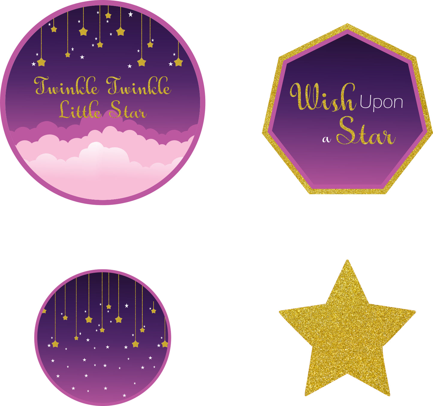 Twinkle Twinkle Little Star Theme Birthday Party Hanging Set for Decoration