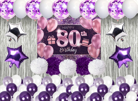 80th Birthday Party Complete Decoration Kit