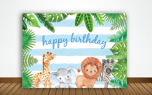 Jungle Theme Birthday Party Backdrop