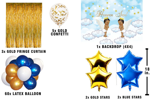 Twins Boys Theme Birthday Party Decoration Kit