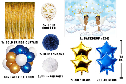 Twins Boys Theme Birthday Party Complete Decoration Kit