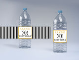 70th Birthday Water Bottle Labels  