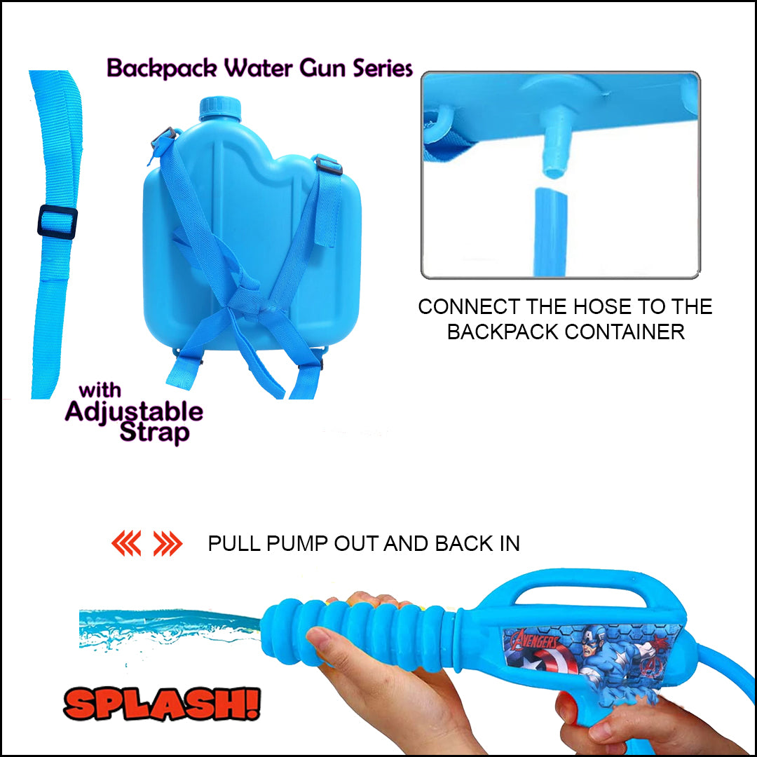 Holi Party Combo- Avengers Water Gun ,Water Balloons Gulal and Props