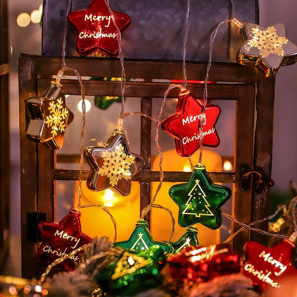 Merry Christmas  Lights Star String for X Mas Christmas Tree Decoration And Home