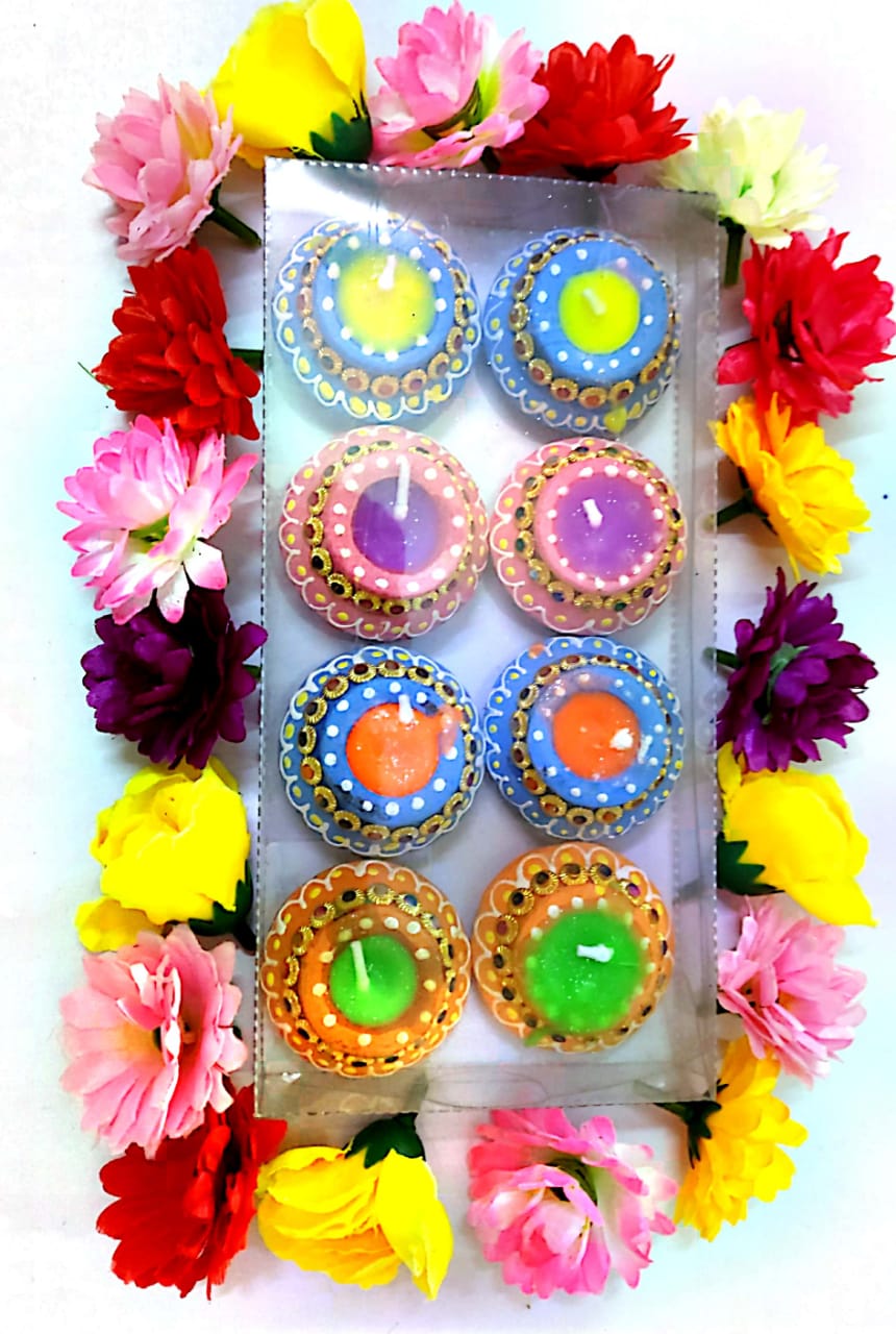 Matka Special Colourful Terracotta Diya