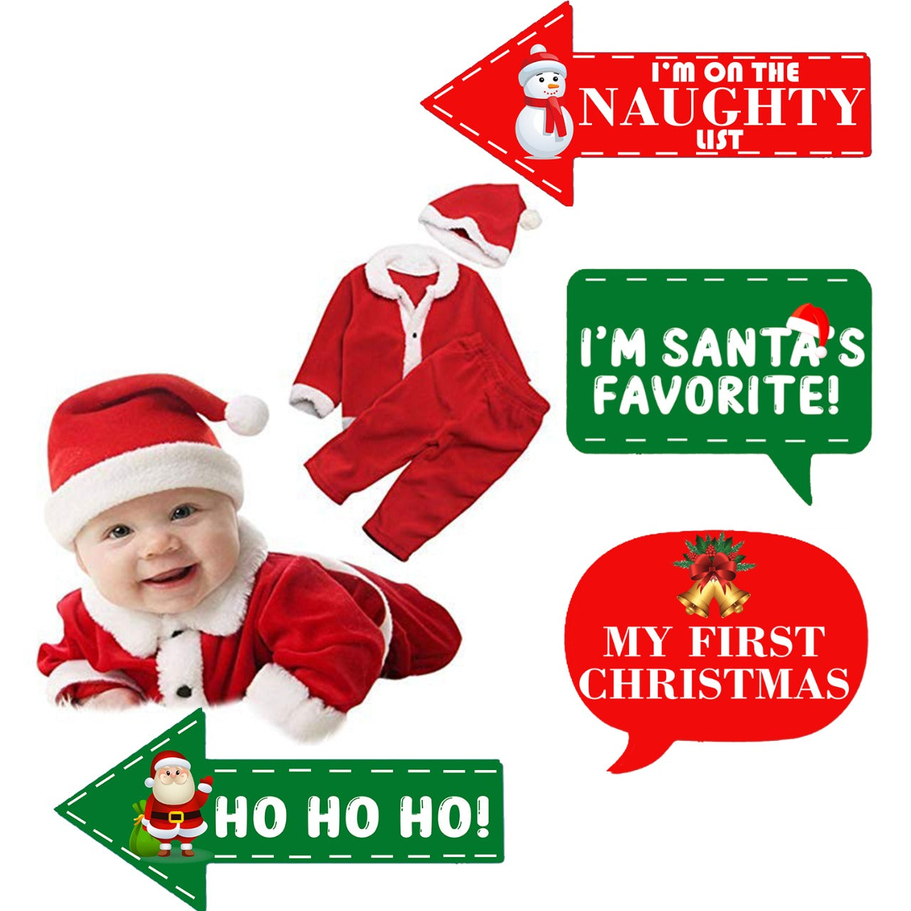 Santa Claus Christmas Dress For Boys /Girls with Props