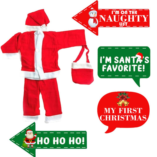 Santa Claus Christmas Dress For Boys /Girls with Props