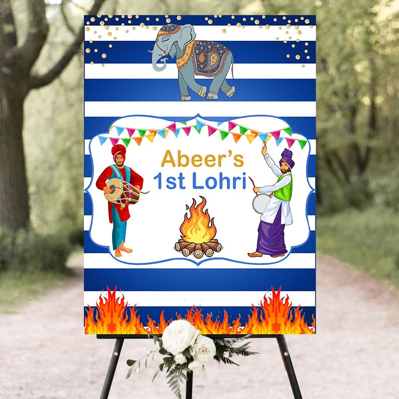 Lohri Party Welcome Board for Kids
