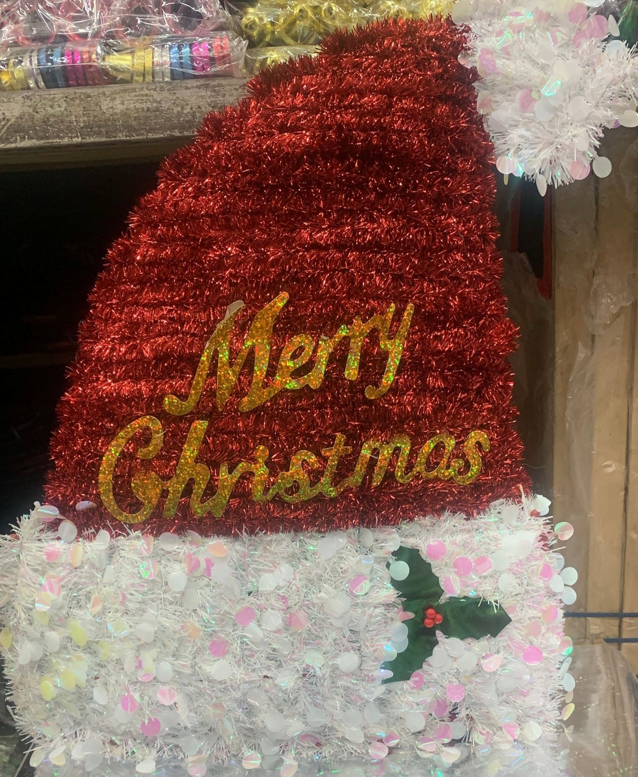 Christmas Outdoor/Indoor Merry Christmas Cap Cutout Decorations Or Hangings