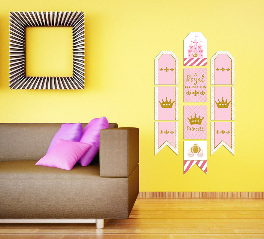 Princess Birthday Paper Door Banner for Wall Decoration