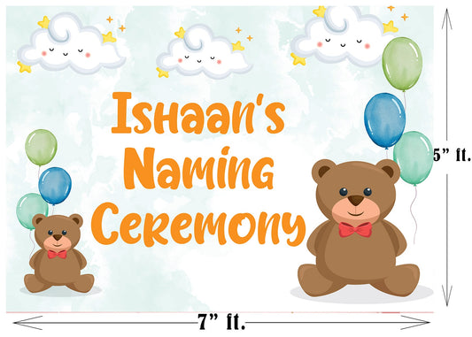 Naming Ceremony Boy Backdrop Banner Decoration
