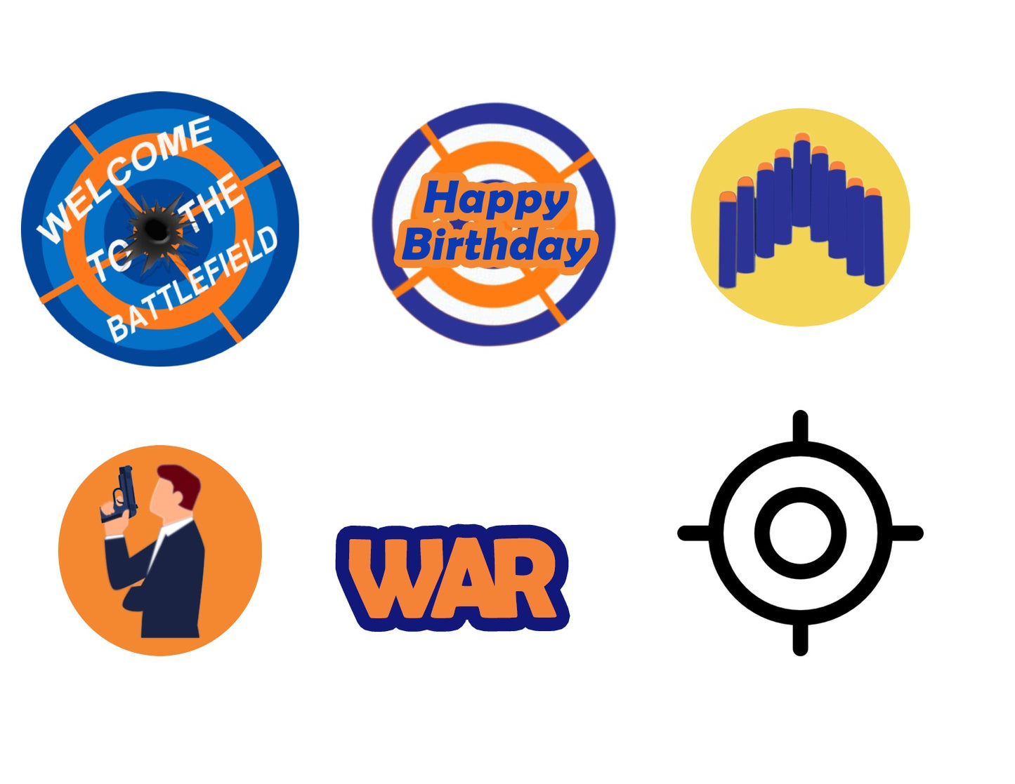 Battle Field- Cake Topper Birthday Party (Pack Of 12)