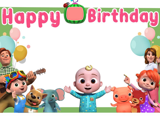 Cocomelon Theme Birthday Party Selfie Photo Booth Frame