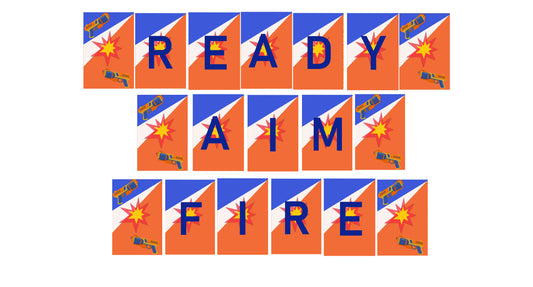 Battle Field Party - Birthday Banner For Decoration - Ready Aim Fire