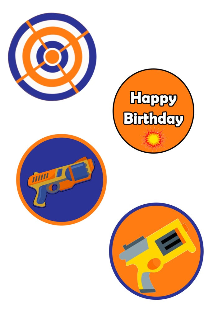 Battle Field"-Cup Cake Topper Birthday Party (Pack Of 12)