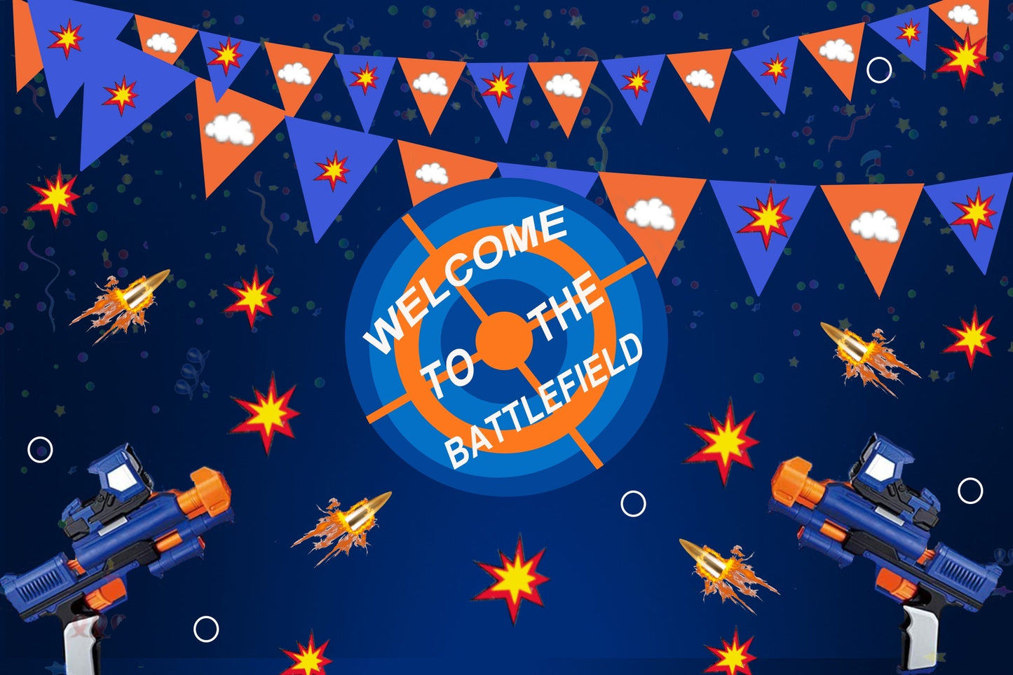 Battle Field Birthday Party Backdrop For Photography Banner Kids Event Cake Table Decor Home Decoration