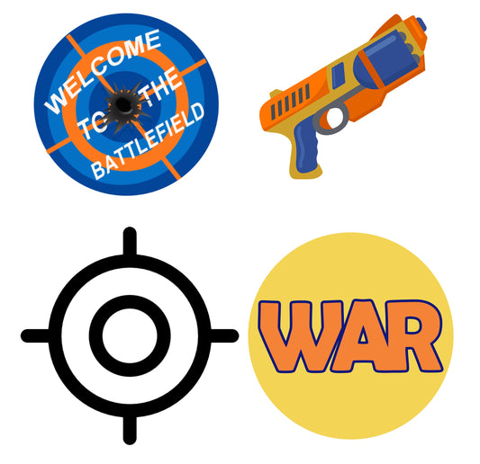 Battle Field -Hanging Set Birthday /Baby Welcome Decoration (Pack Of 12)