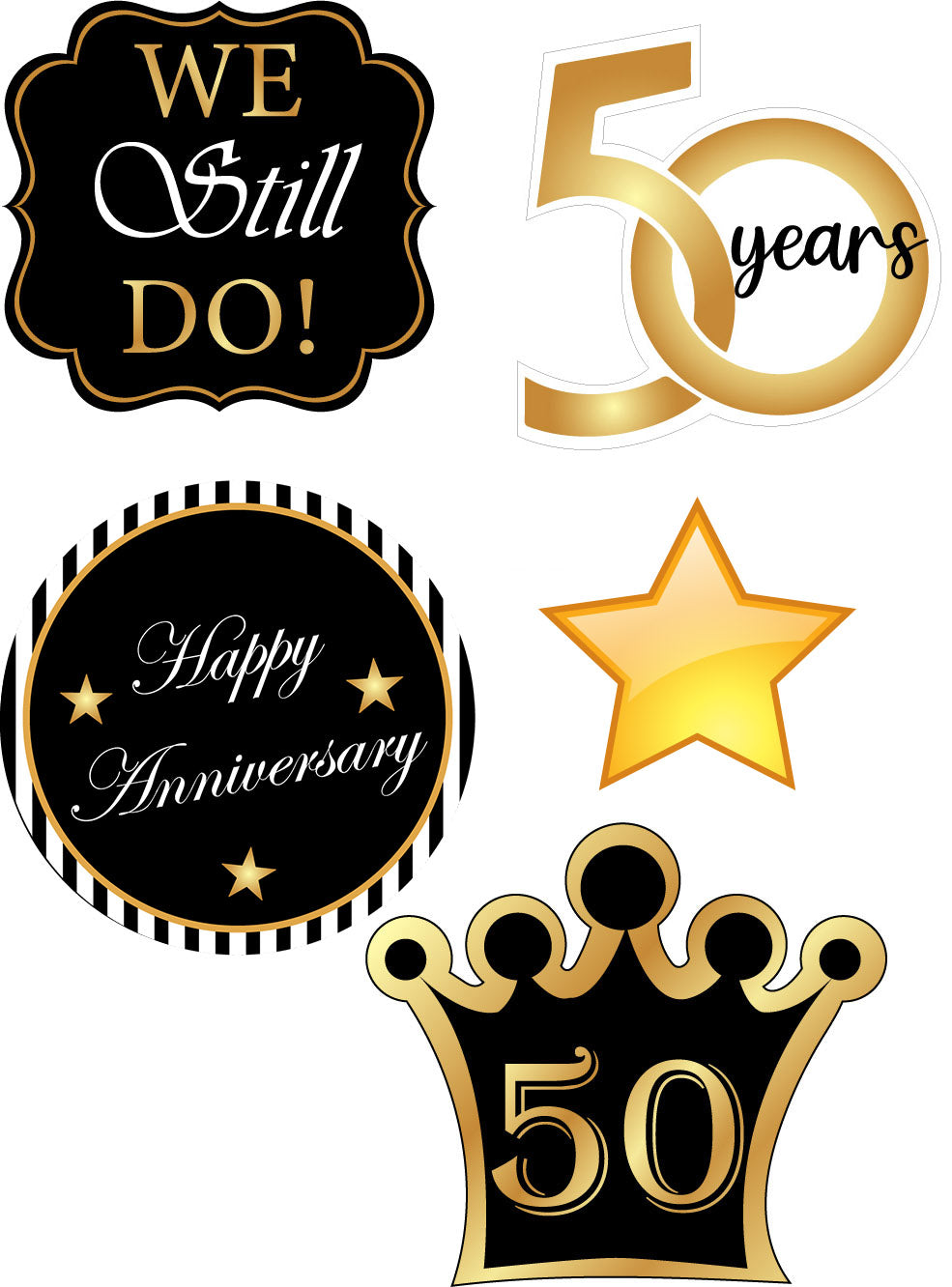 50th Anniversary Party Cake Topper /Cake Decoration Kit