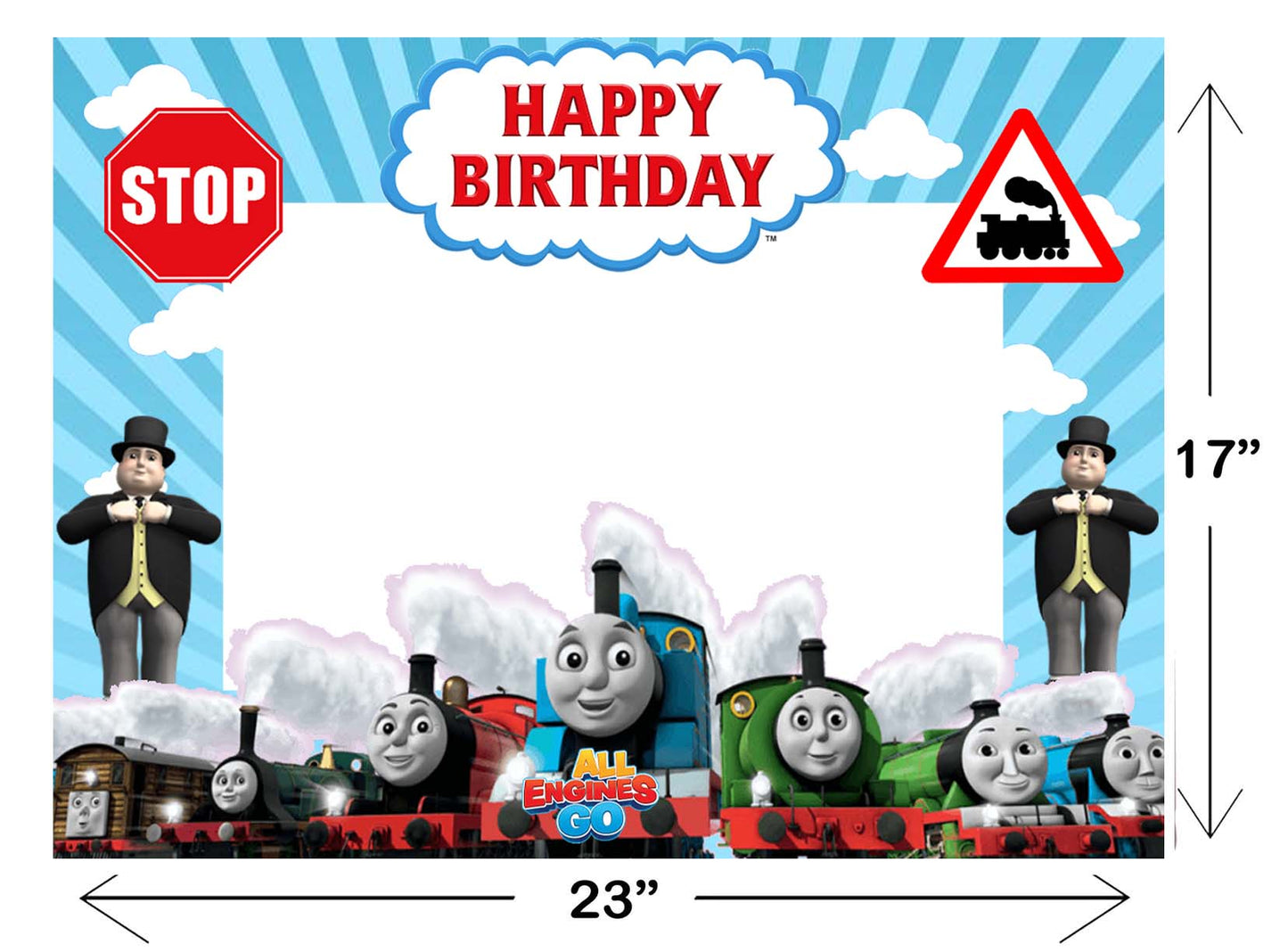 Thomas & Friends Theme Birthday Party Selfie Photo Booth Frame